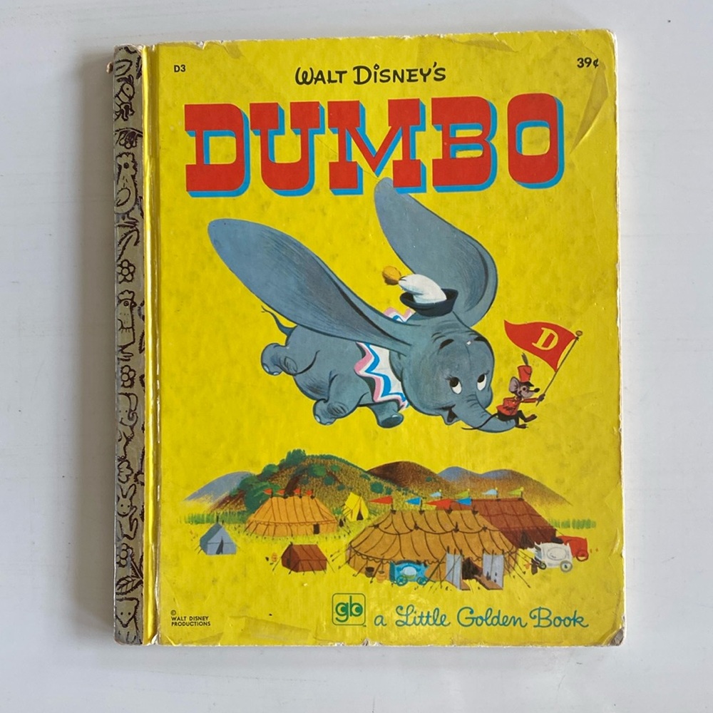 1947 Little Golden Books Walt Disney Dumbo Hardcover Book - Collectible